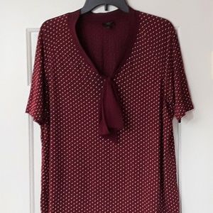 Talbots Woman Maroon Polka Dot Shirt - 12/14